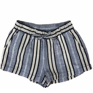 Cardigan Striped Pull on Shorts with Drawstring